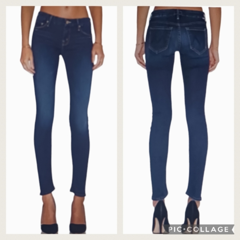 MOTHER Women's Skinny Jeans in Dark Indigo Blue